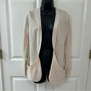 Cream Open Front Cardigan Sweater